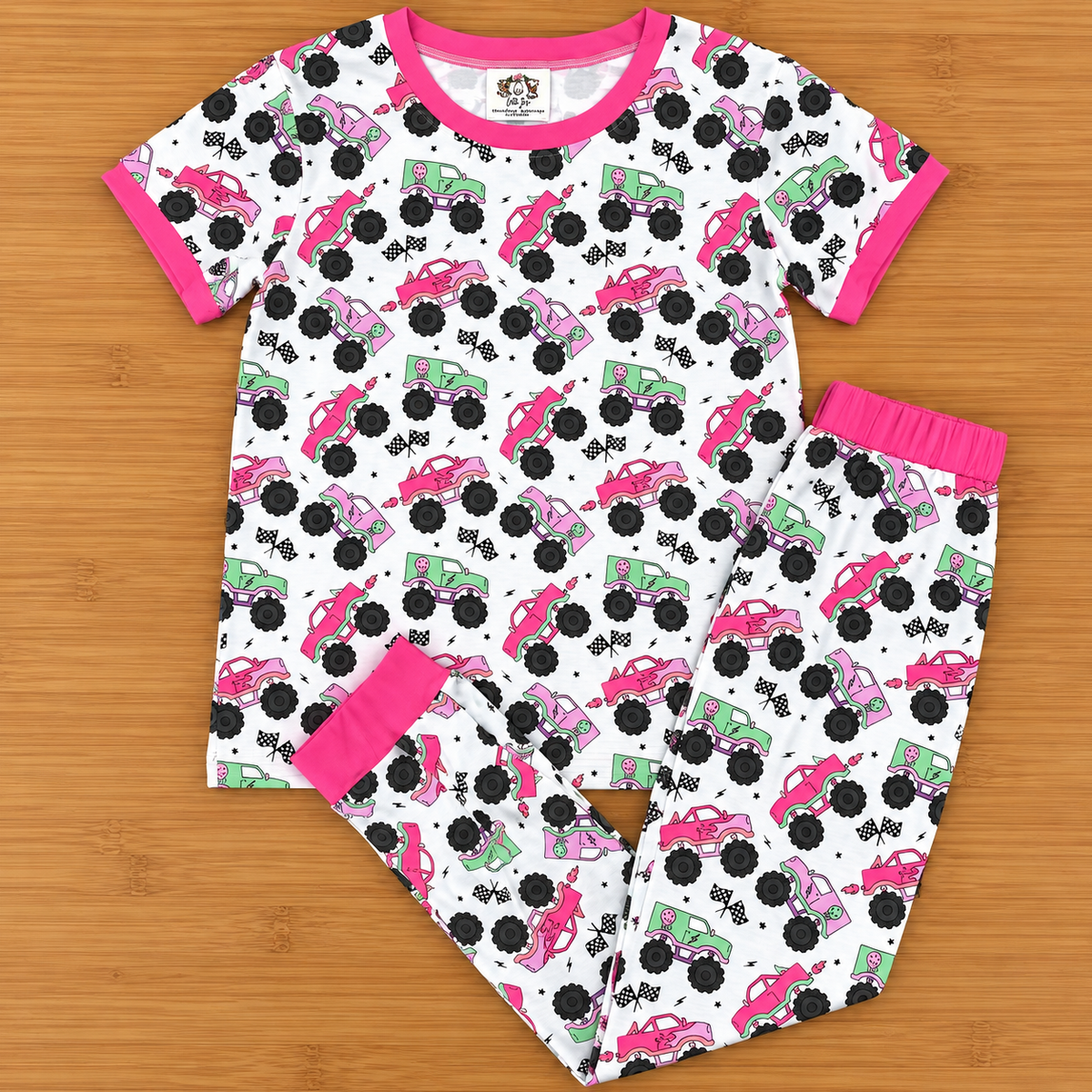 Pretty In Pink Monster Truck Pajama Set (RTS)