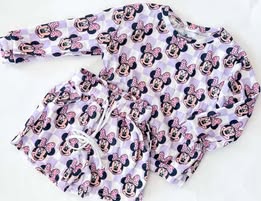 Waffle Knit Set Minnie Pink Checkered (RTS)