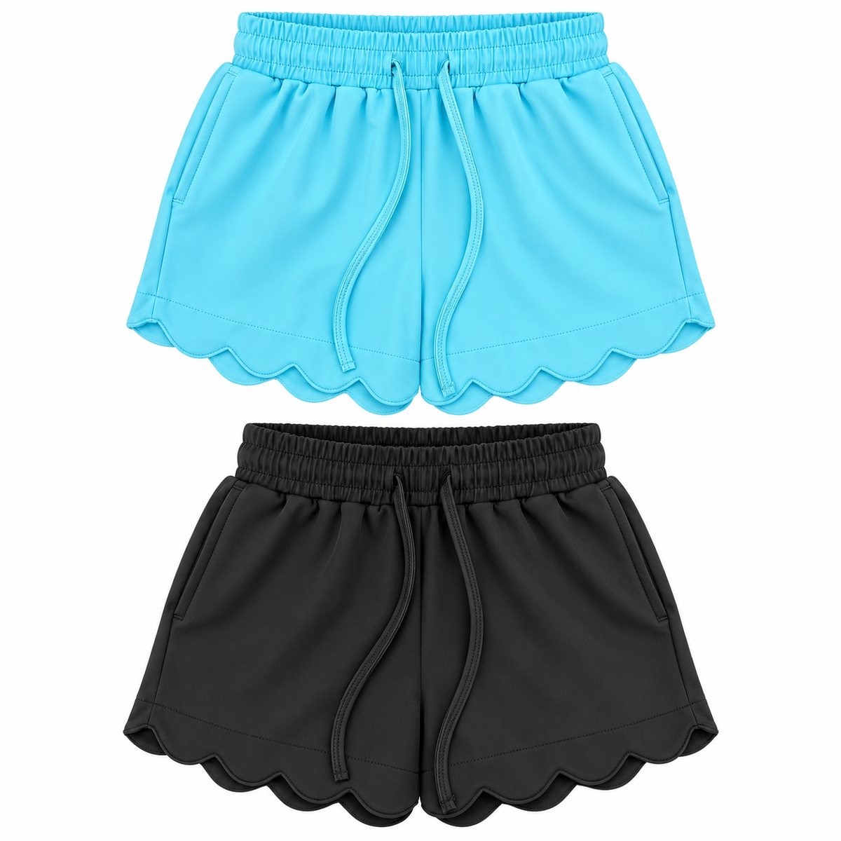 Scalloped Athletic Shorts (RTS)