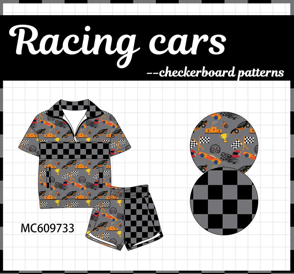 PO37: Black Racing Cars Checkered Collection (ETA March)