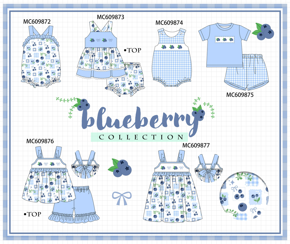 PO37: Blueberry Embroidery Ruffle Collection (ETA March)