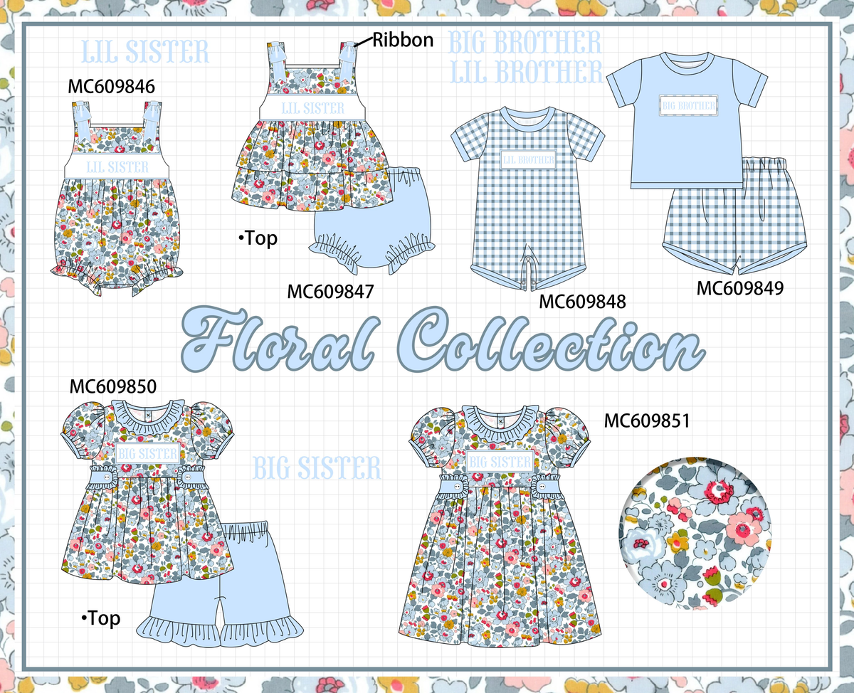 PO37: Blue Floral Little Embroidery Collection (ETA March)