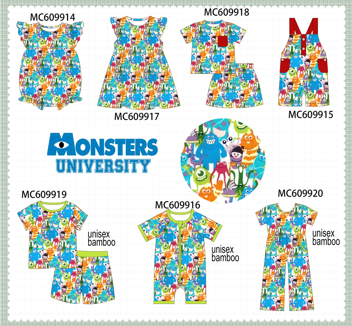 PO37: Blue Monsters University Bamboo Collection (ETA March)