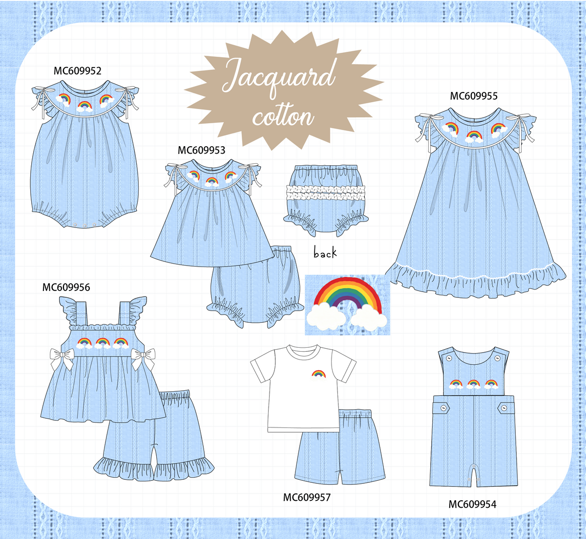 PO37: Blue Rainbow Embroidery Collection (ETA March)