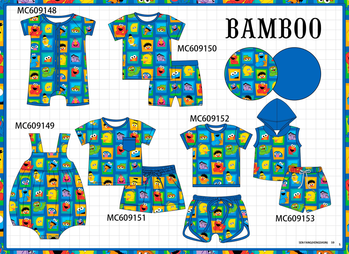 PO36.5 Blue Sesame Street Print Bamboo Collection (ETA March)