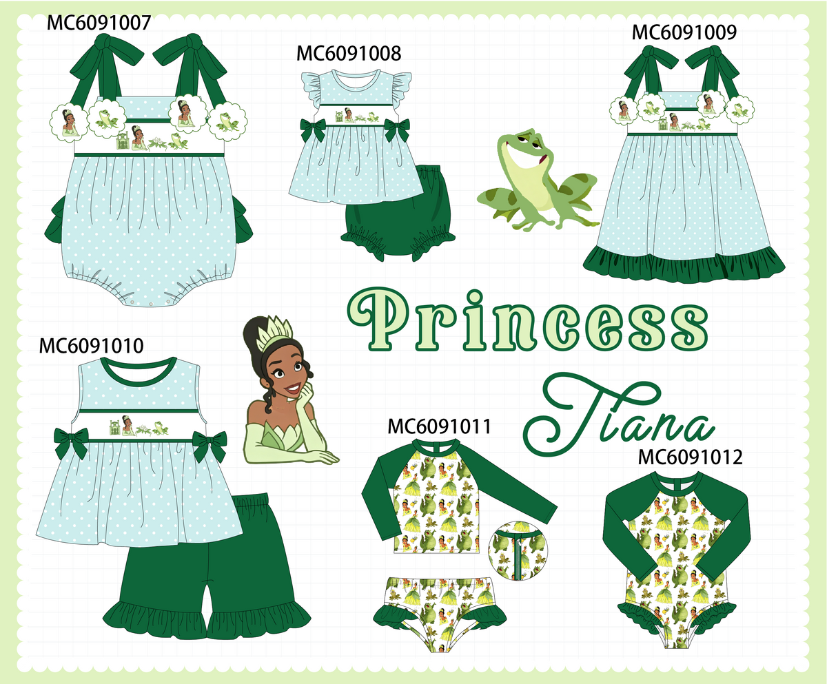 PO37: Green Princess Tiana Embroidery Collection (ETA March)