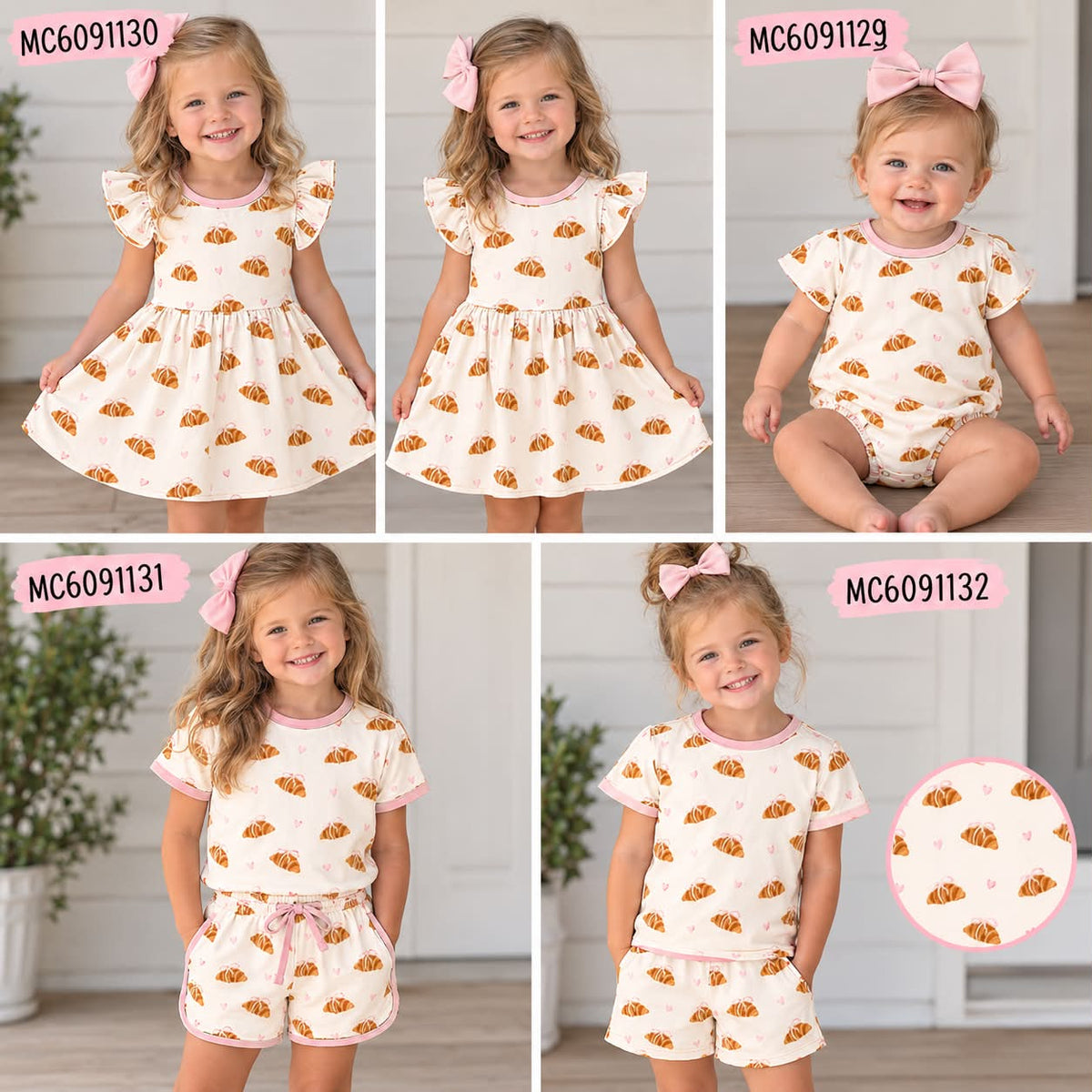 PO37: Pink Croissant Print Bamboo Collection (ETA March)