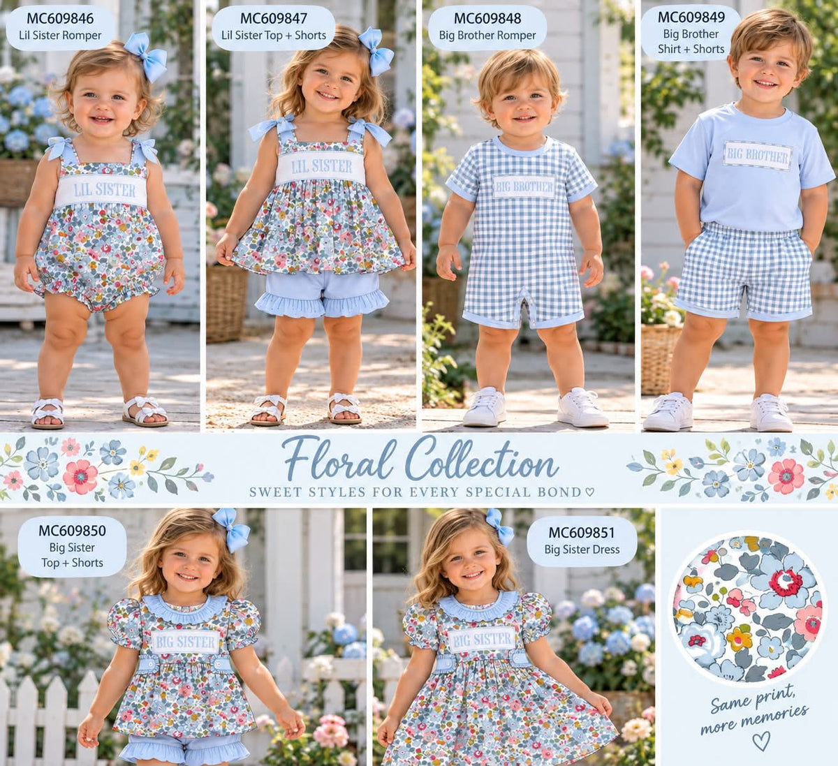 PO37: Blue Floral Little Embroidery Collection (ETA March)