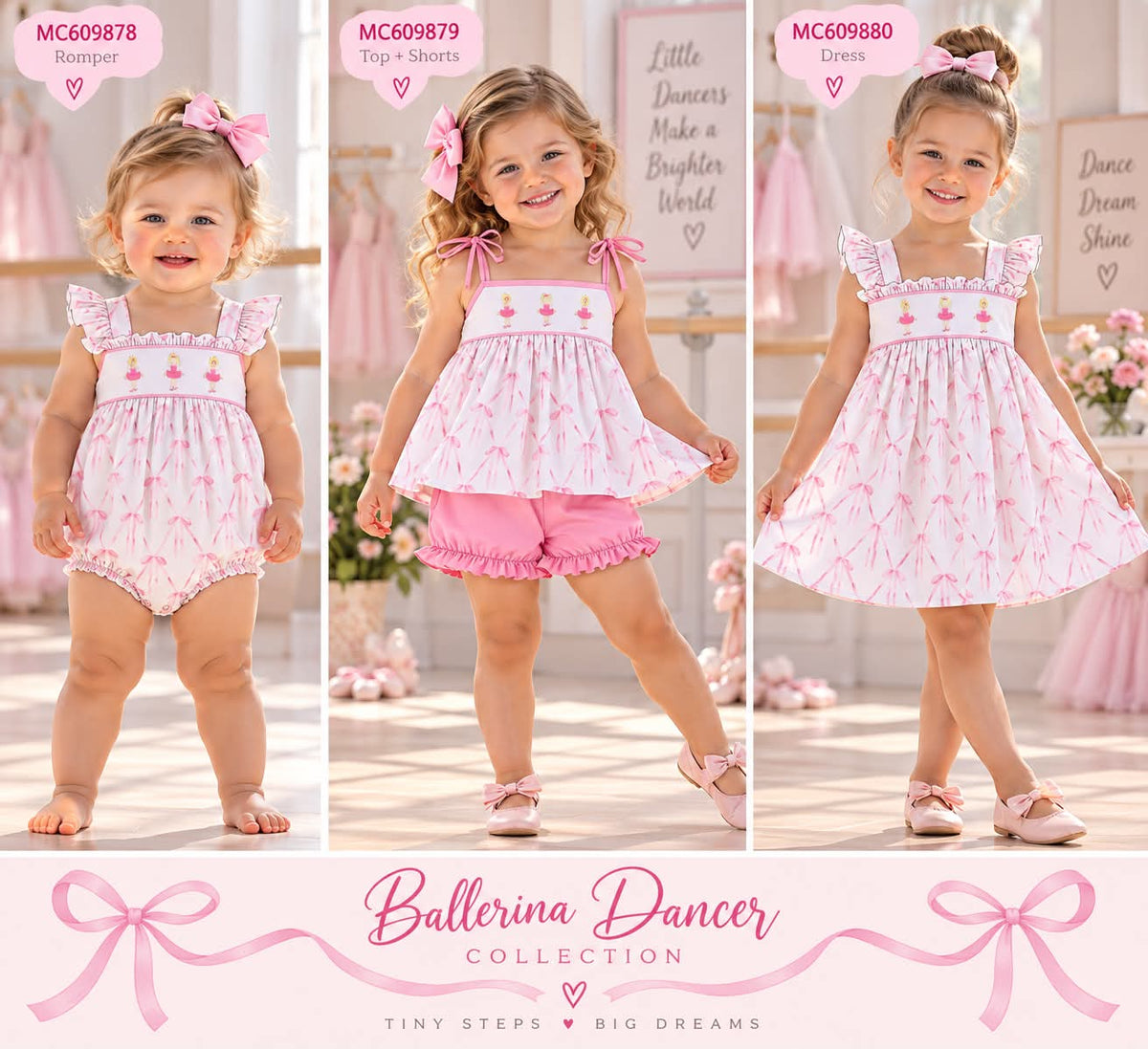 PO37: Pink Ballerina Dancer Embroidery Ruffle Collection (ETA March)