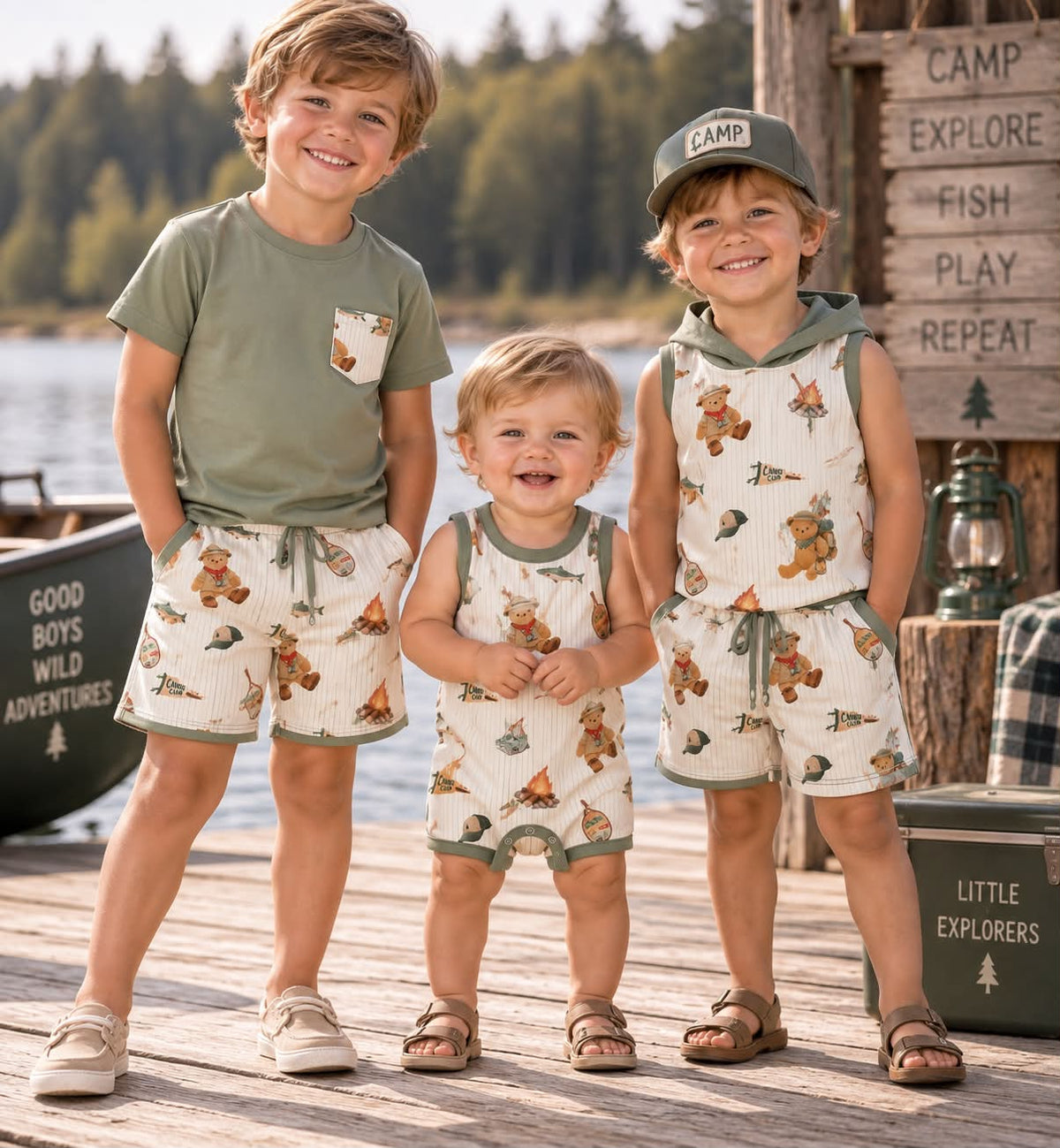 PO37: Green Camp Print Bamboo Collection (ETA March)