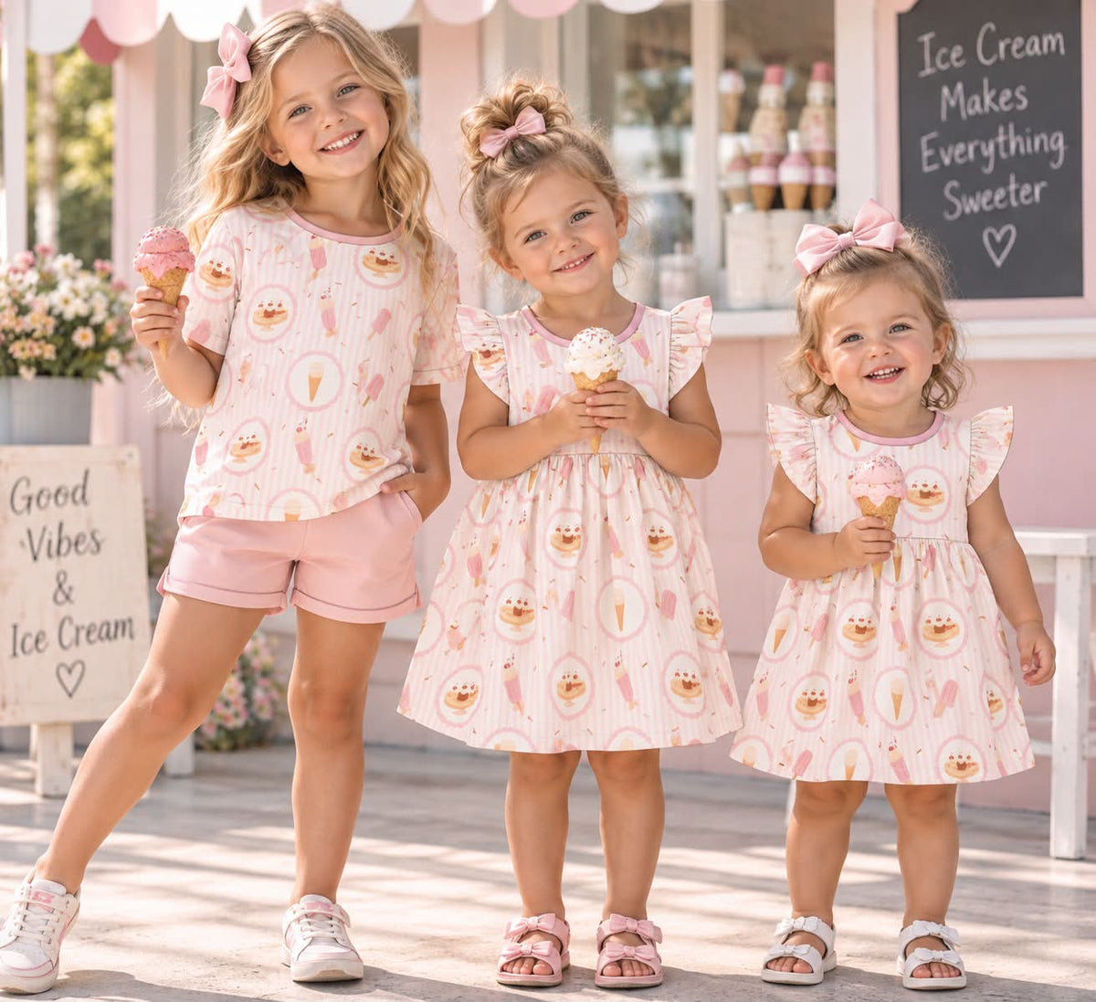 PO37: Pink Ice Cream Print Bamboo Collection (ETA March)