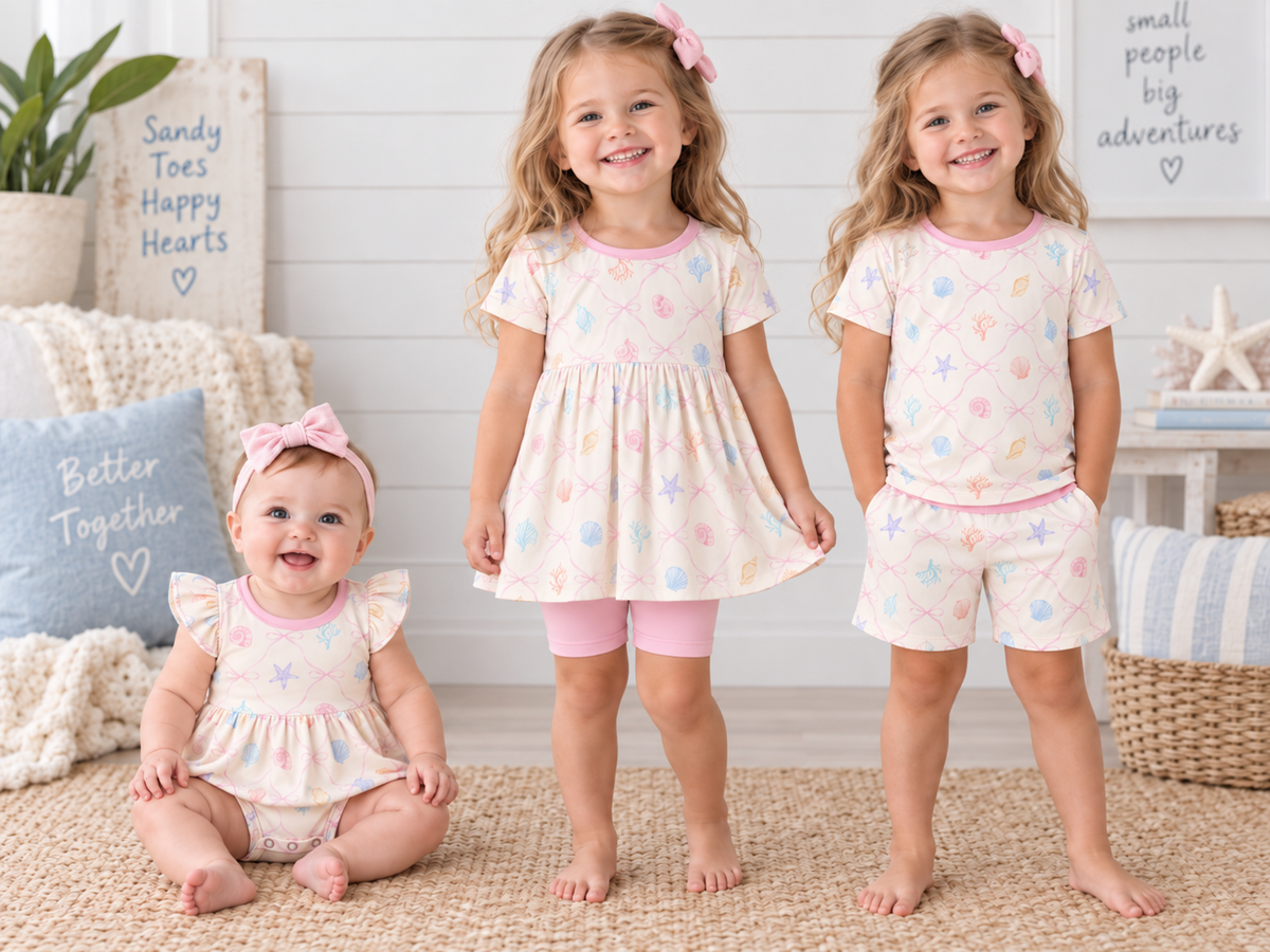 PO37: Cream Starfish Print Bamboo Collection (ETA March)