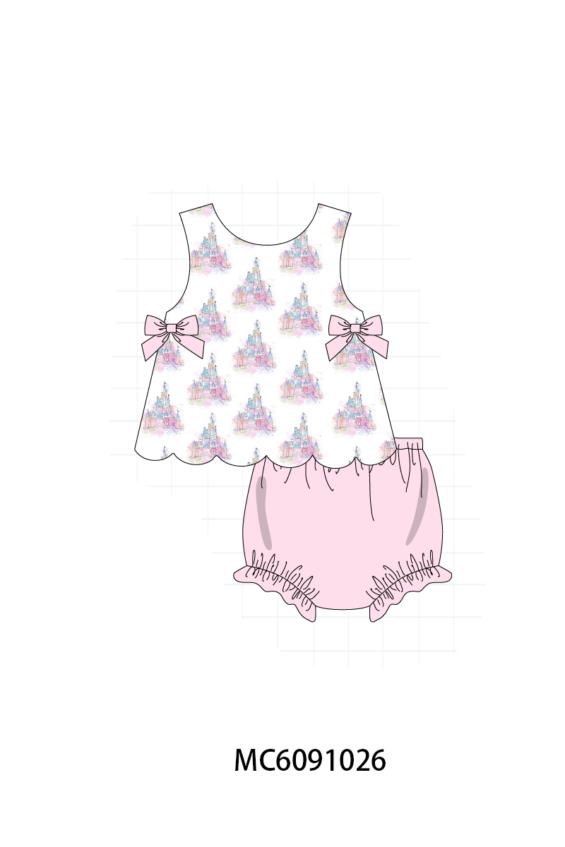 PO37: Pink Castle Print Ruffle Collection (ETA March)