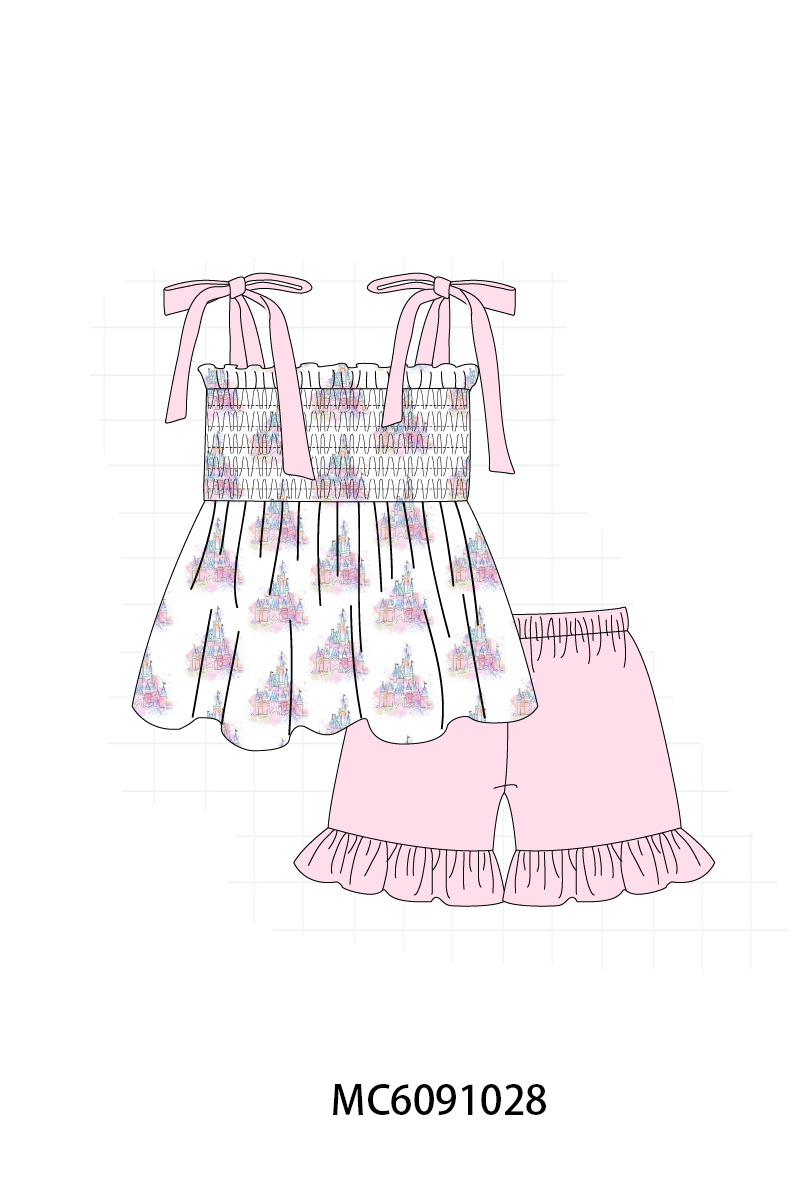 PO37: Pink Castle Print Ruffle Collection (ETA March)