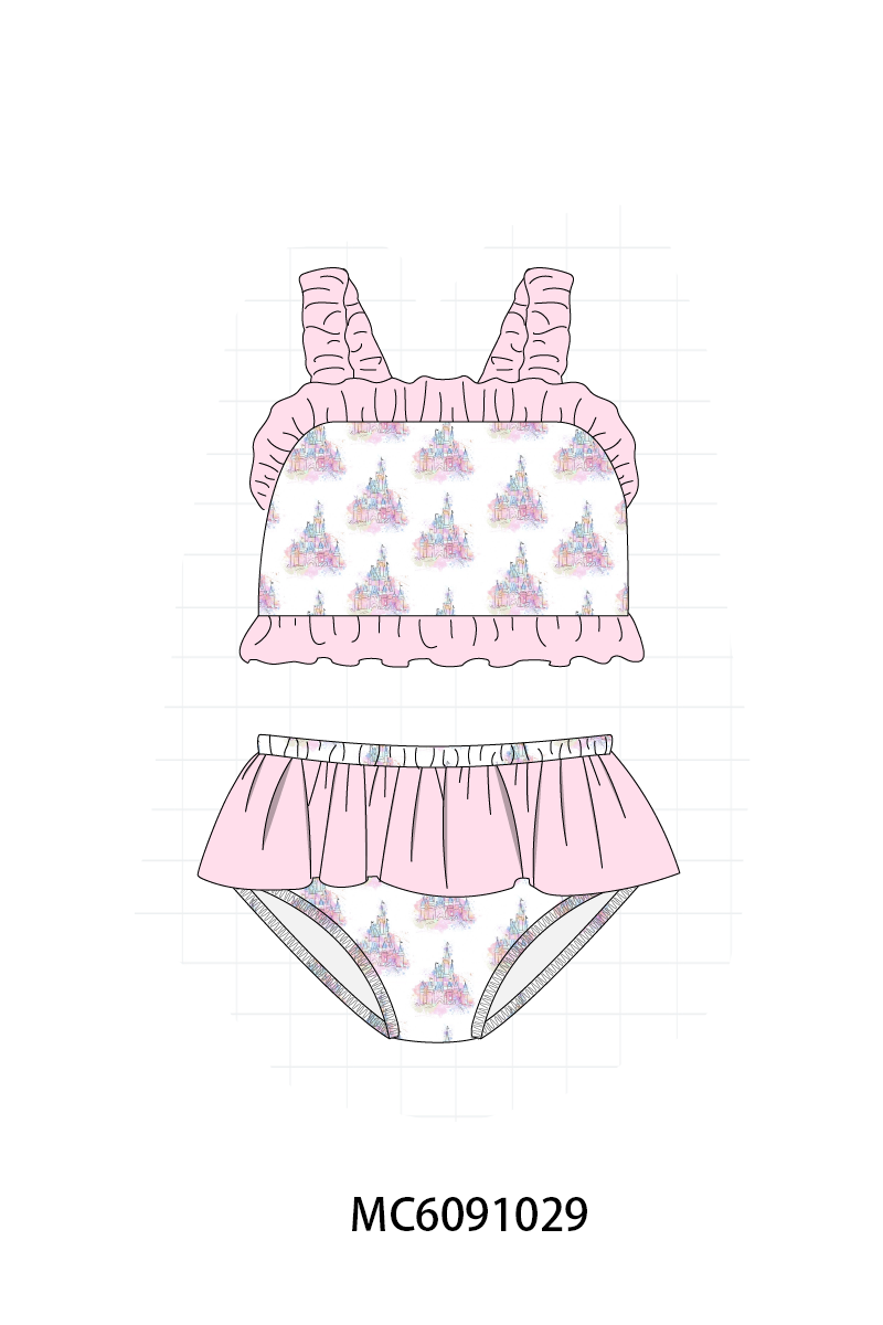 PO37: Pink Castle Print Ruffle Collection (ETA March)