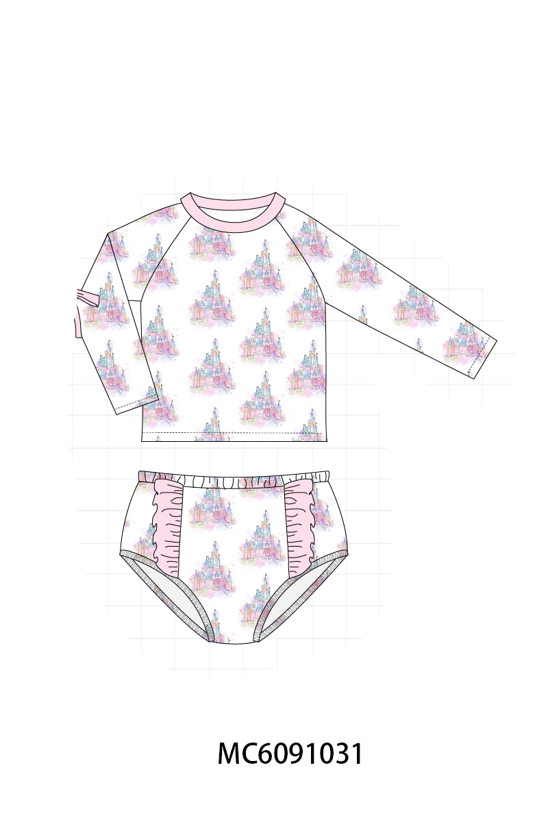 PO37: Pink Castle Print Ruffle Collection (ETA March)