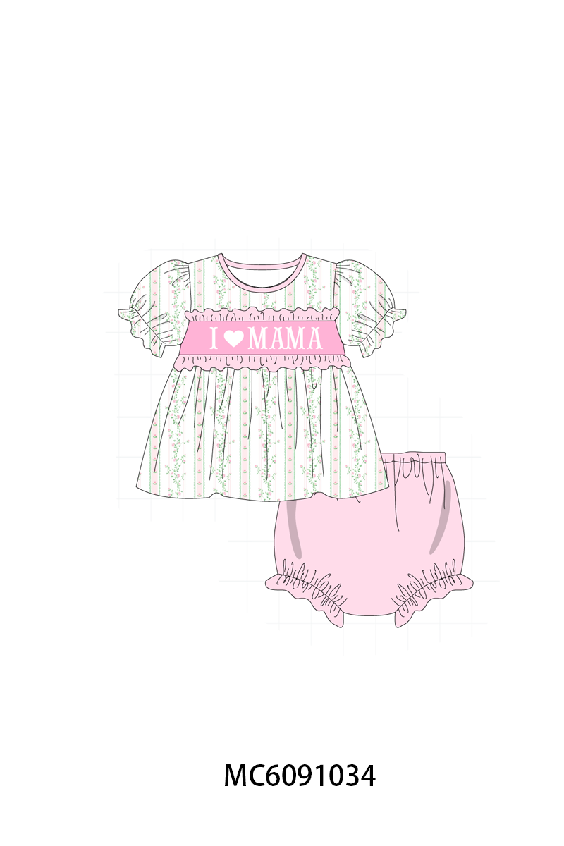 PO37: Pink&Green I Love MAMA Embroidery Collection (ETA March)
