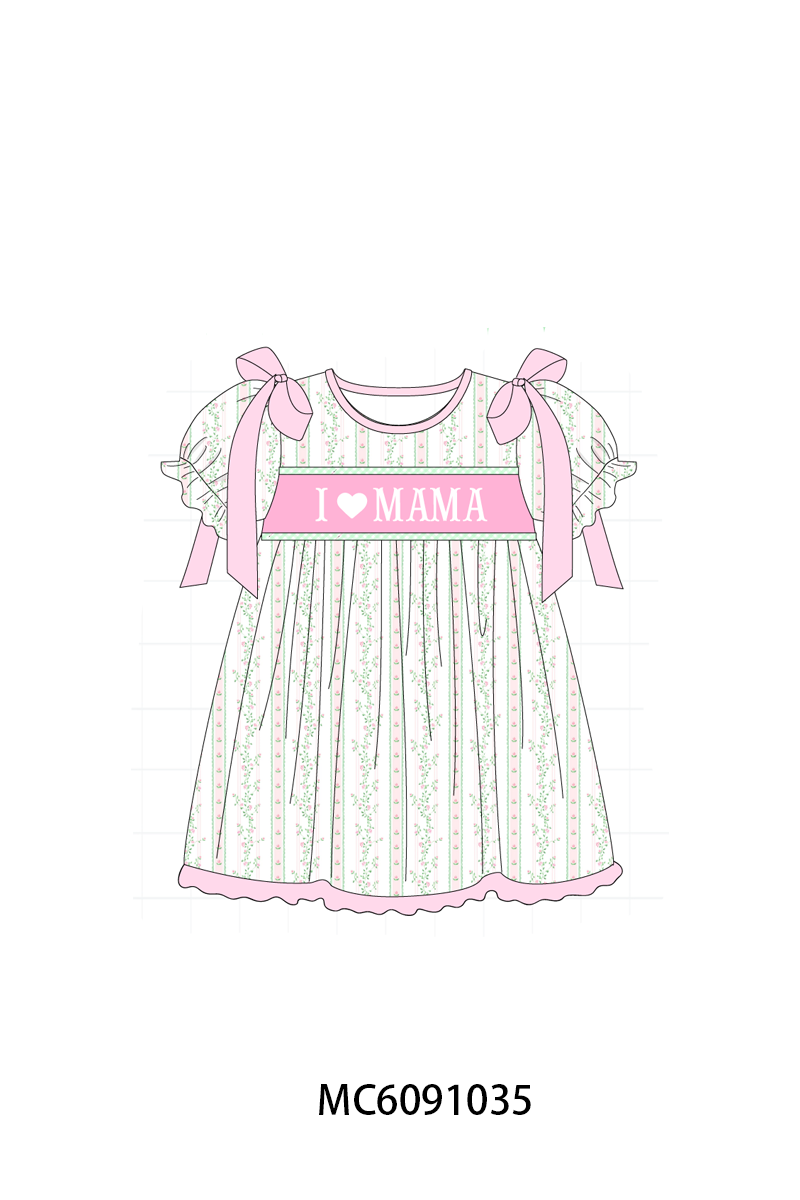 PO37: Pink&Green I Love MAMA Embroidery Collection (ETA March)