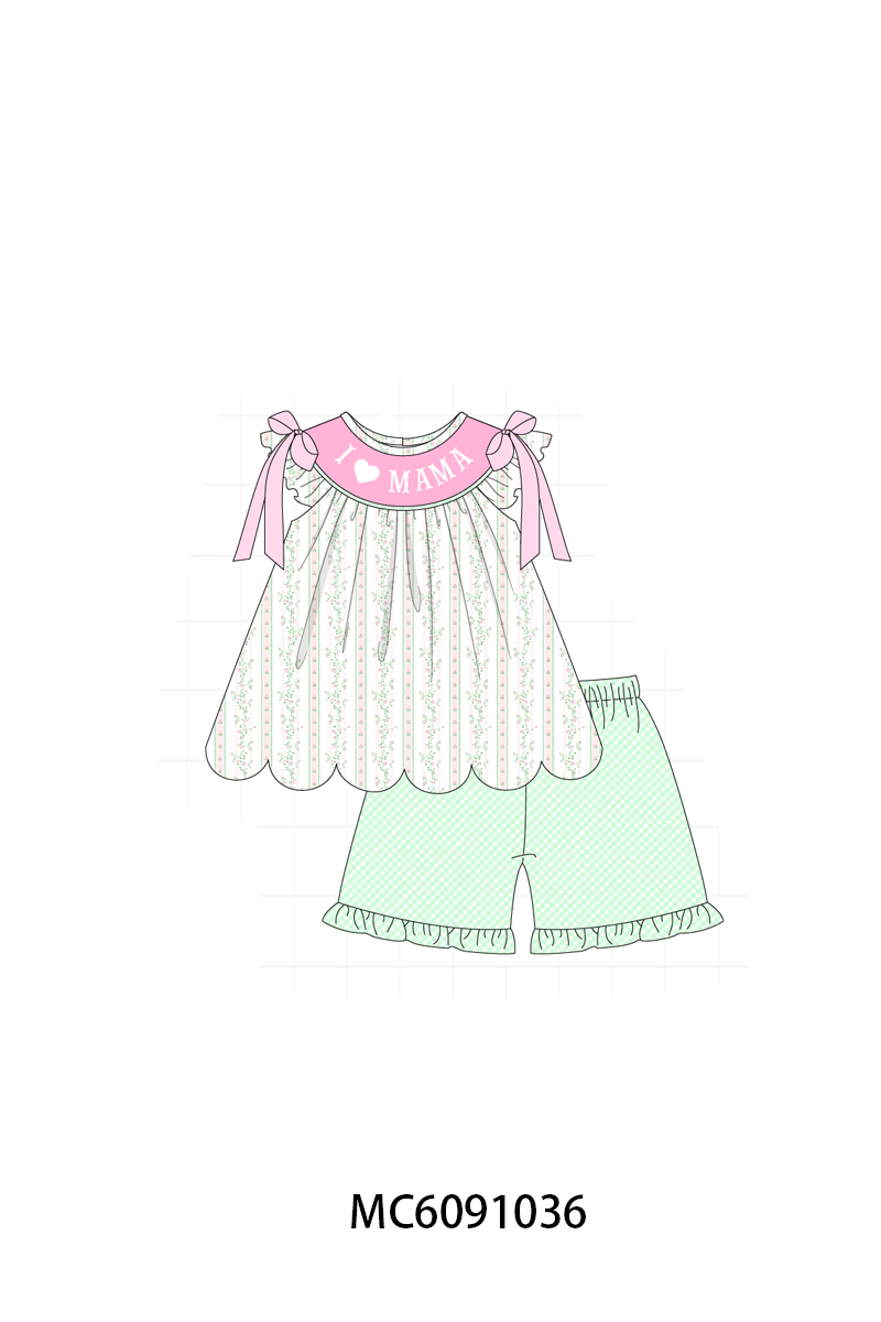 PO37: Pink&Green I Love MAMA Embroidery Collection (ETA March)