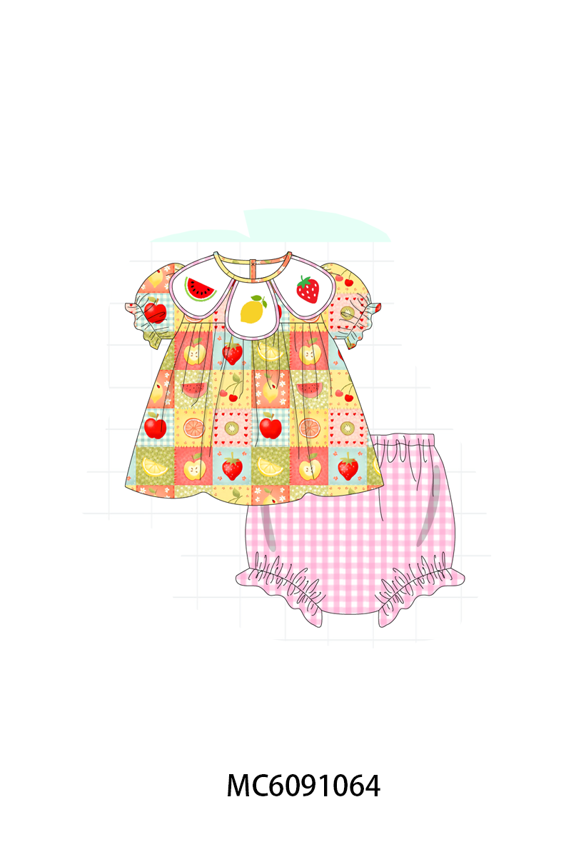 PO37: Fruits Embroidery Checkered Collection (ETA March)