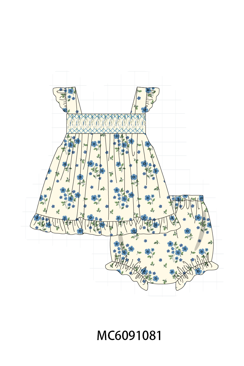 PO37: Blue Floral Smocked Collection (ETA March)