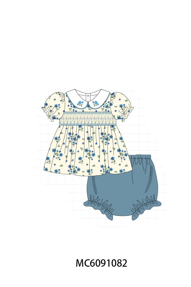 PO37: Blue Floral Smocked Collection (ETA March)
