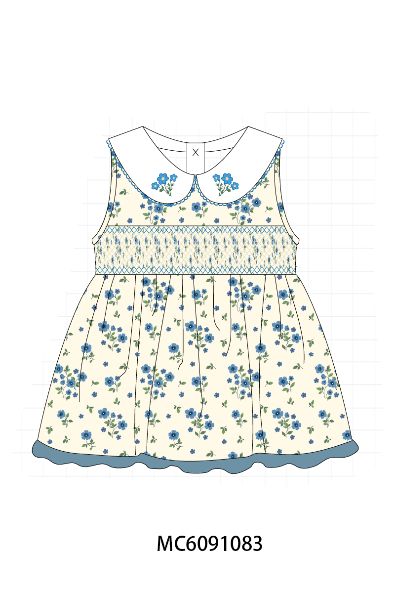 PO37: Blue Floral Smocked Collection (ETA March)