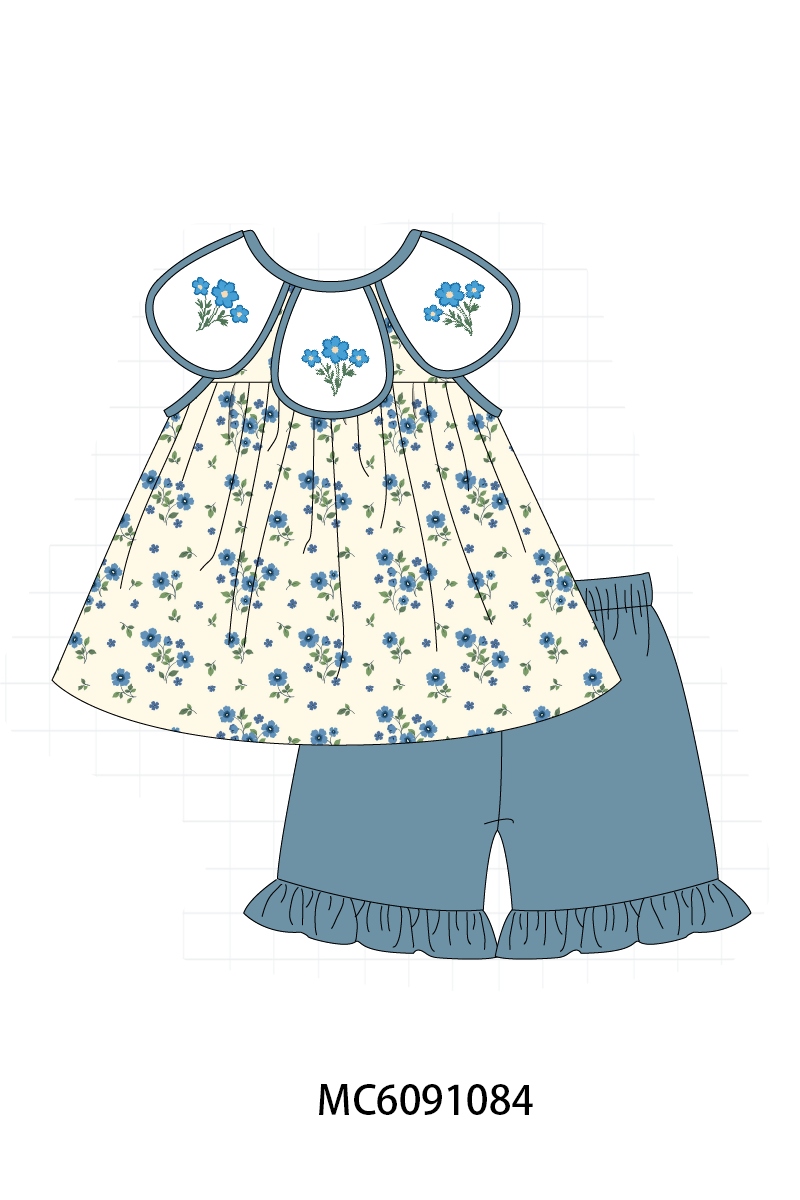 PO37: Blue Floral Smocked Collection (ETA March)