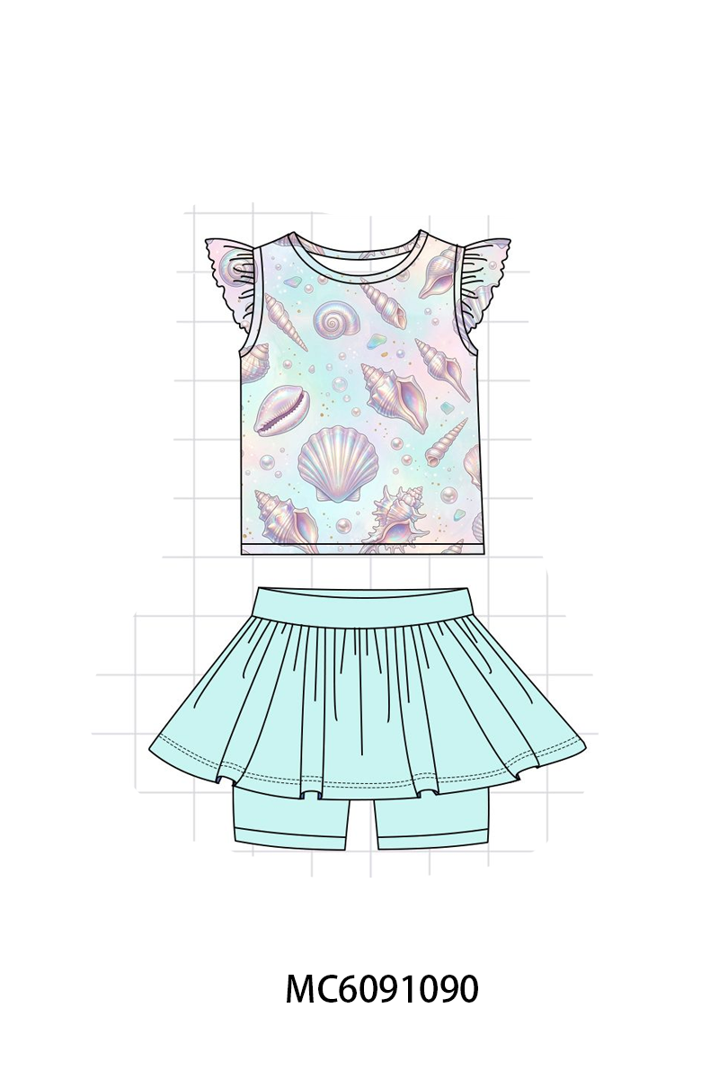 PO37: Blue Shell Print Bamboo Collection (ETA March)