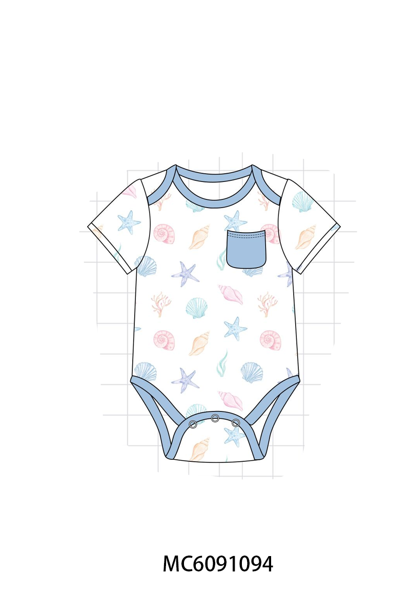 PO37: Blue Starfish Shell Print Bamboo Collection (ETA March)