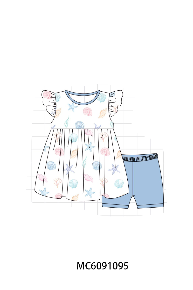 PO37: Blue Starfish Shell Print Bamboo Collection (ETA March)