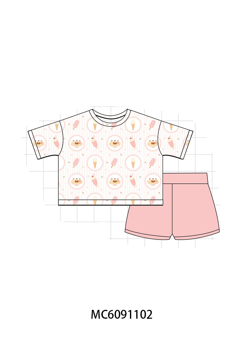 PO37: Pink Ice Cream Print Bamboo Collection (ETA March)