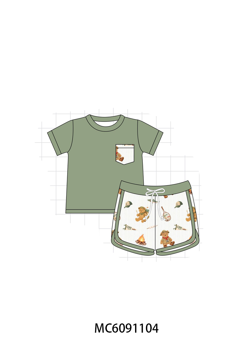 PO37: Green Camp Print Bamboo Collection (ETA March)