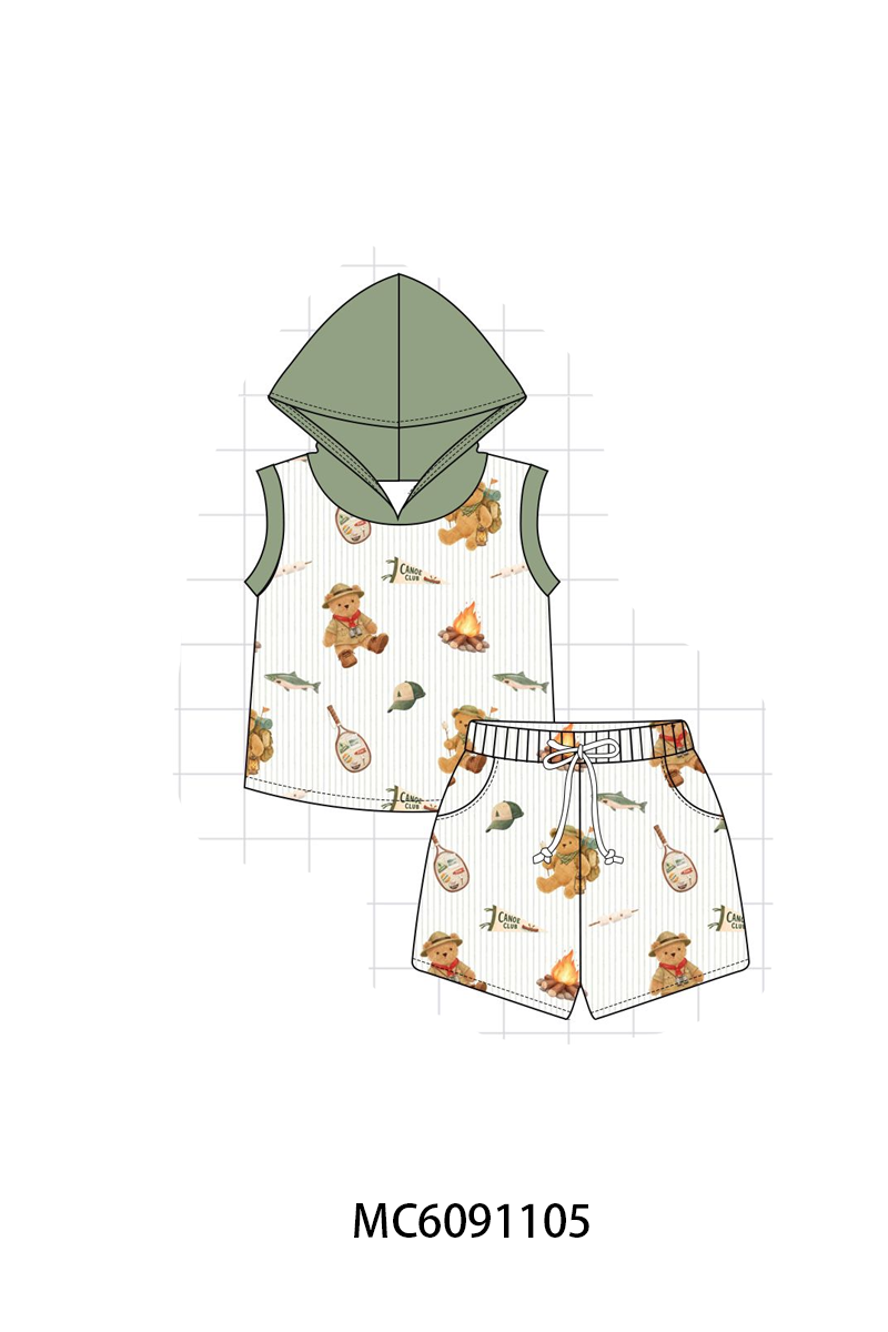 PO37: Green Camp Print Bamboo Collection (ETA March)