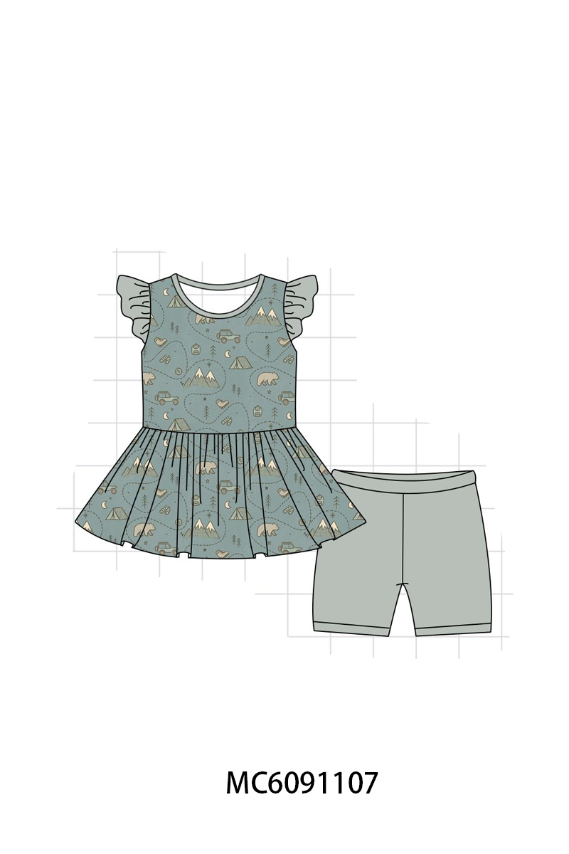 PO37: Teal Camp Print Bamboo Collection (ETA March)