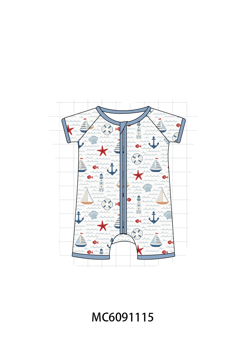 PO37: Blue Sailboat Print Bamboo Collection (ETA March)