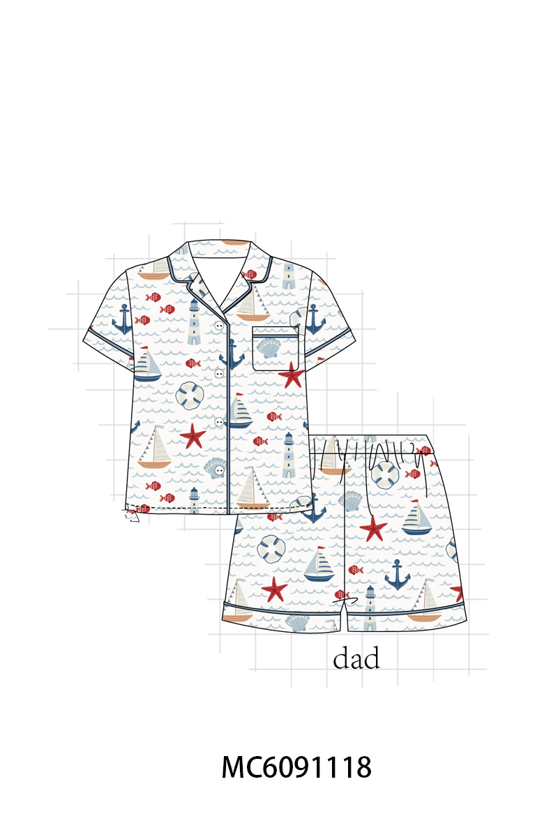 PO37: Blue Sailboat Print Bamboo Collection (ETA March)