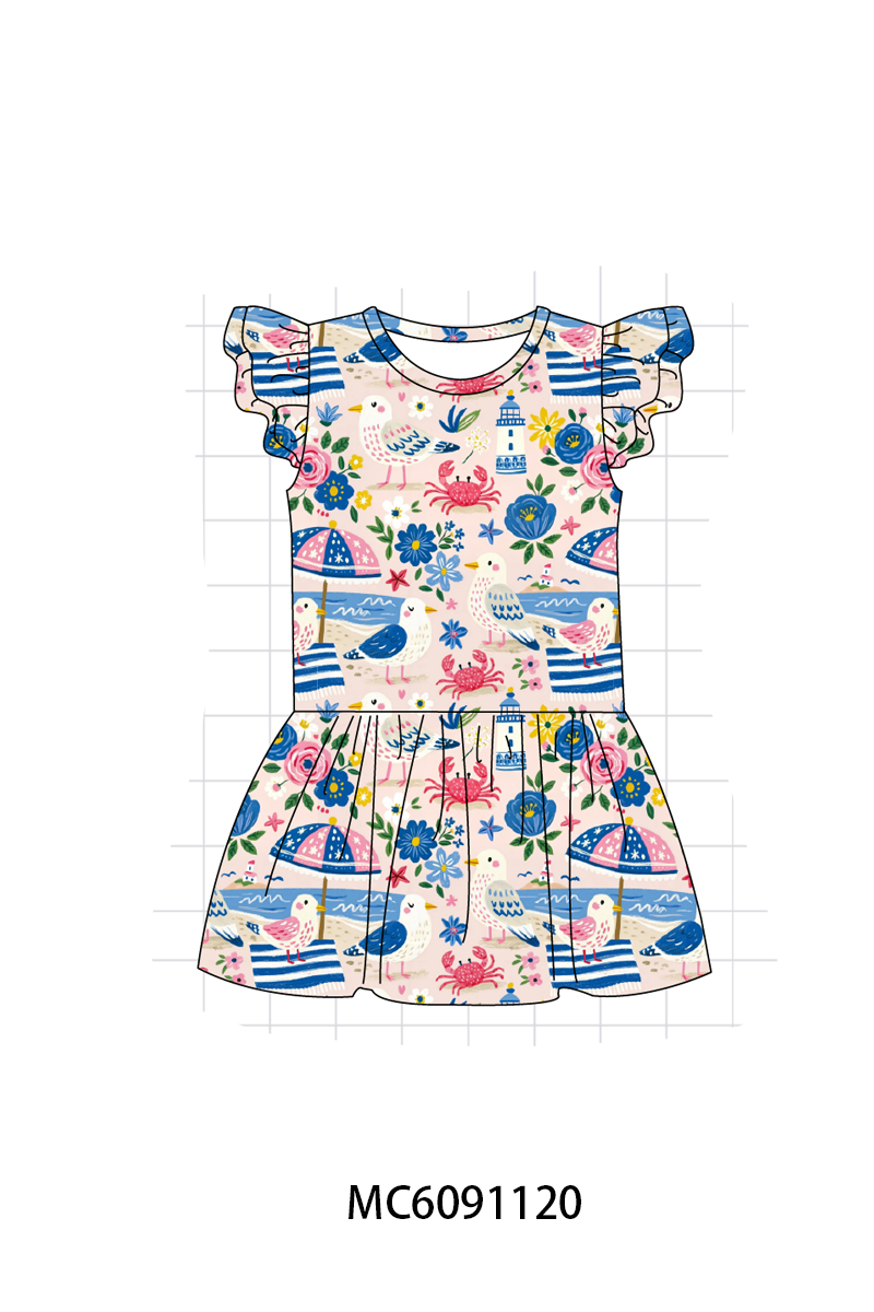 PO37: Pink Crab Bird Print Bamboo Collection (ETA March)