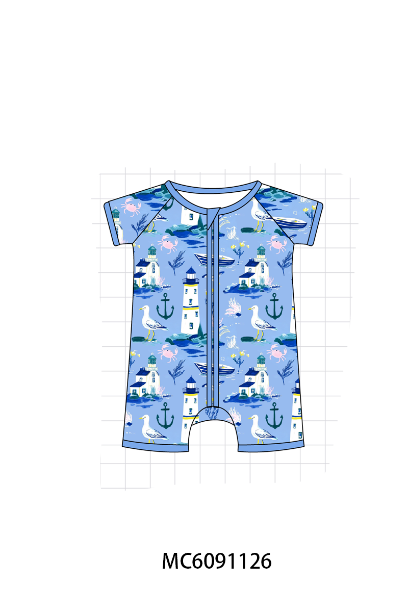 PO37: Blue Lighthouse Print Bamboo Collection (ETA March)