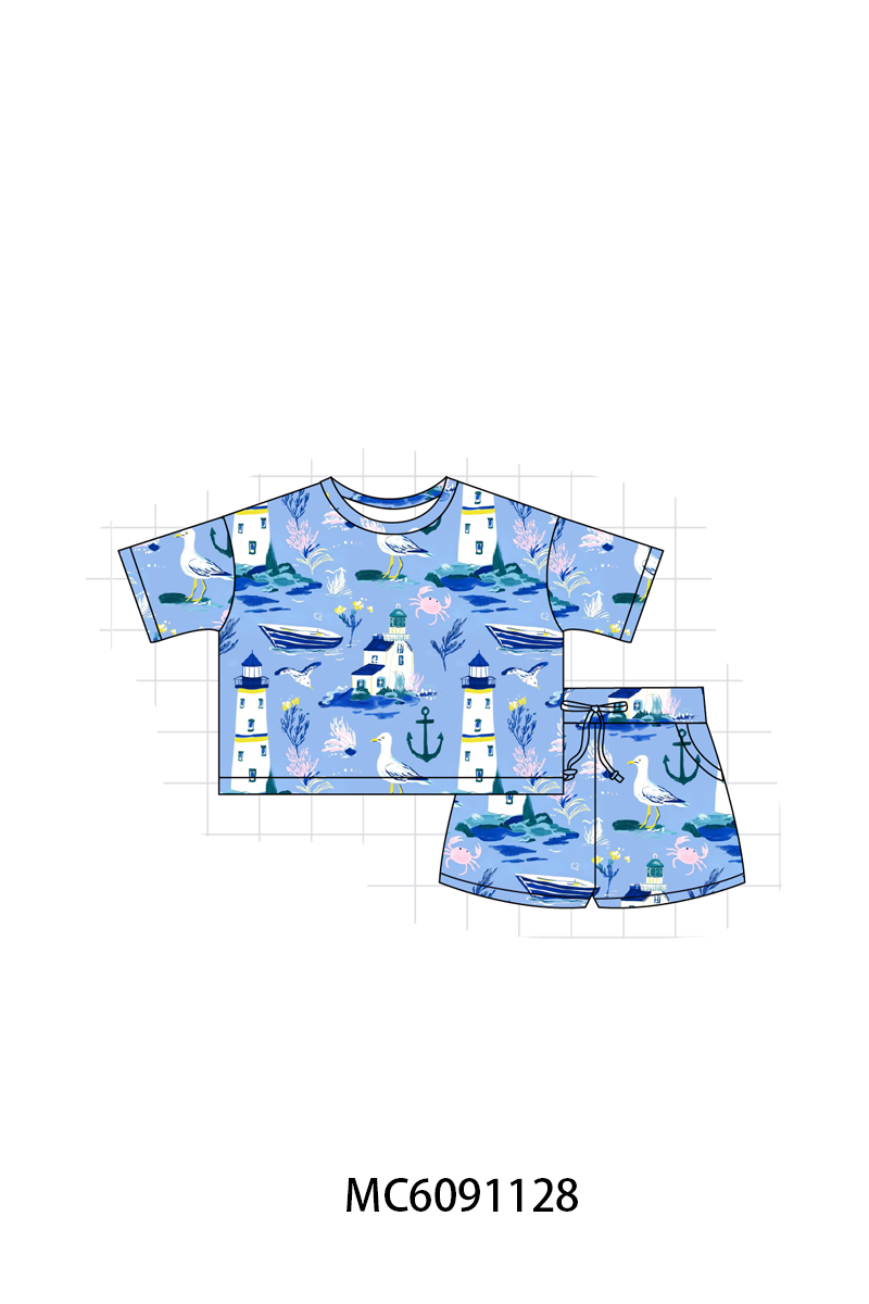 PO37: Blue Lighthouse Print Bamboo Collection (ETA March)