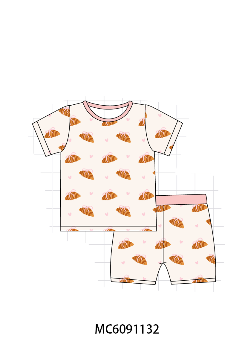 PO37: Pink Croissant Print Bamboo Collection (ETA March)