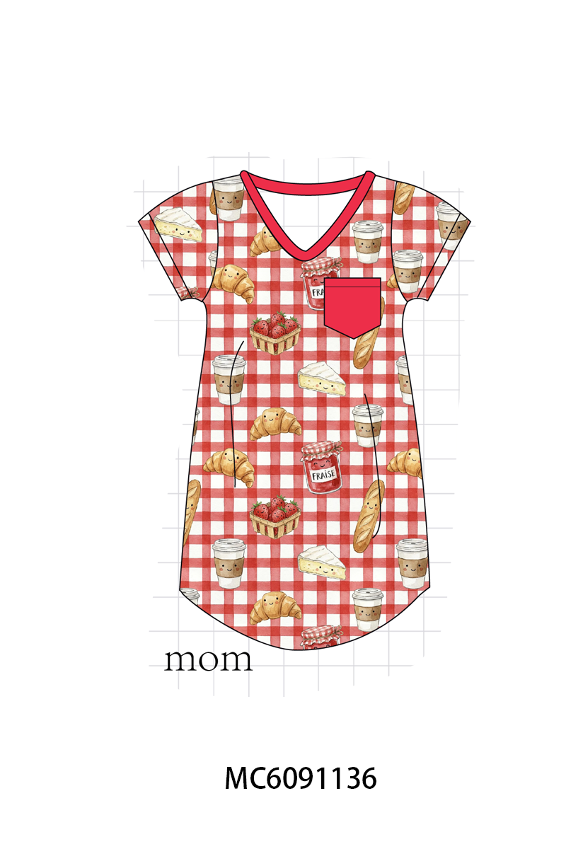 PO37: Red Bread Strawberry Gingham Bamboo Collection (ETA March)
