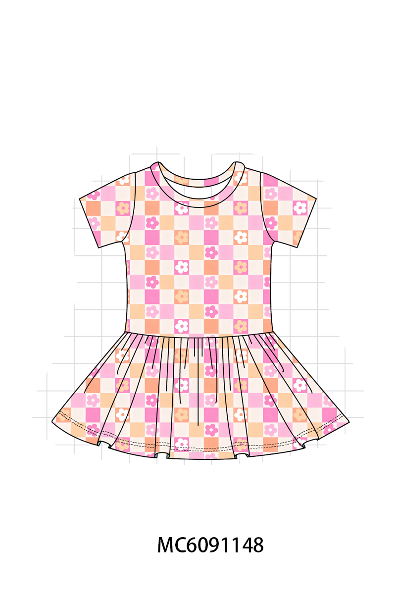 PO37: Hot Pink Floral Checkered Bamboo Collection (ETA March)