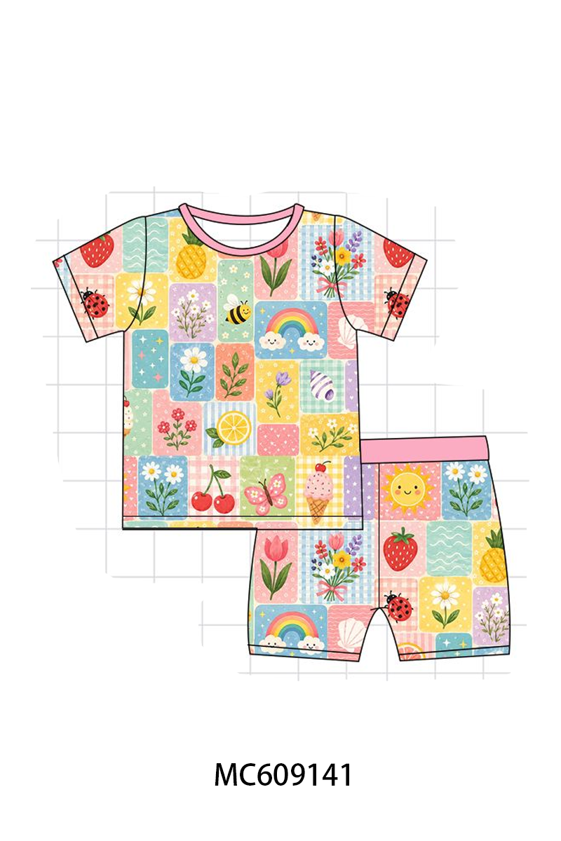 PO36.5 Pink Ice Cream Rainbow Floral Bamboo Collection (ETA March)