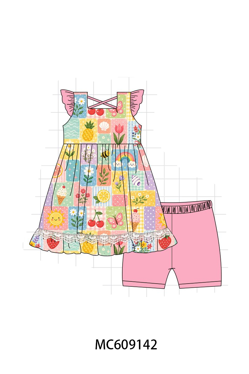 PO36.5 Pink Ice Cream Rainbow Floral Bamboo Collection (ETA March)
