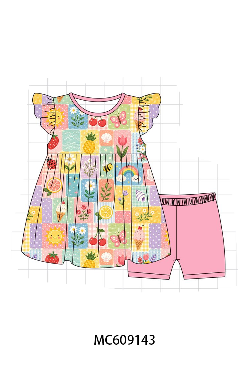 PO36.5 Pink Ice Cream Rainbow Floral Bamboo Collection (ETA March)