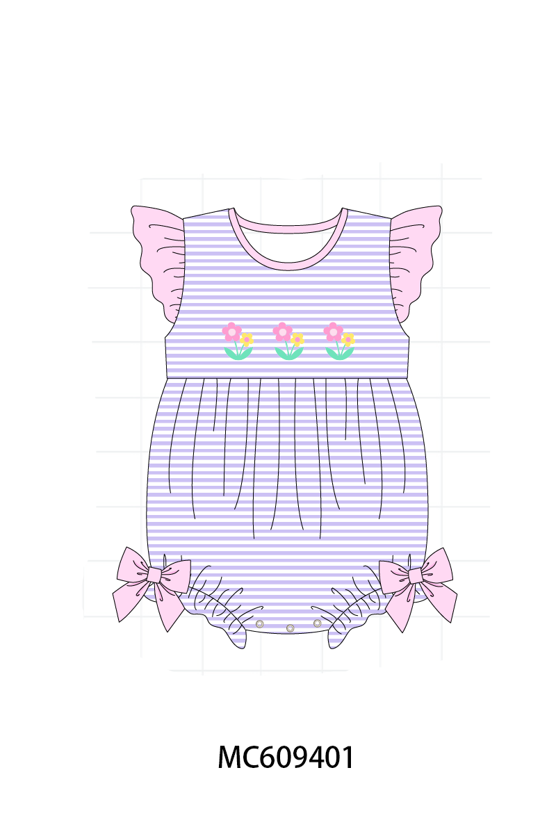 PO36.5 Purple Stripe Floral Embroidery Collection (ETA March)