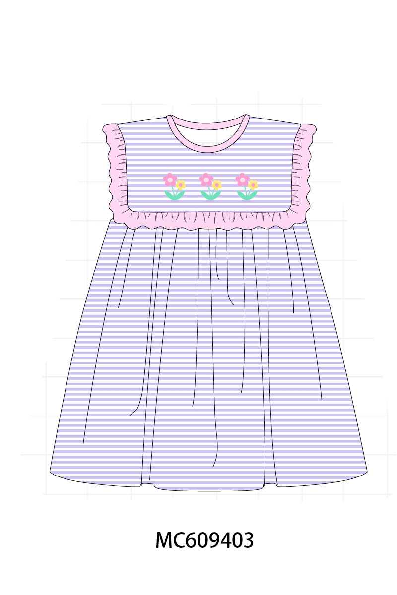 PO36.5 Purple Stripe Floral Embroidery Collection (ETA March)