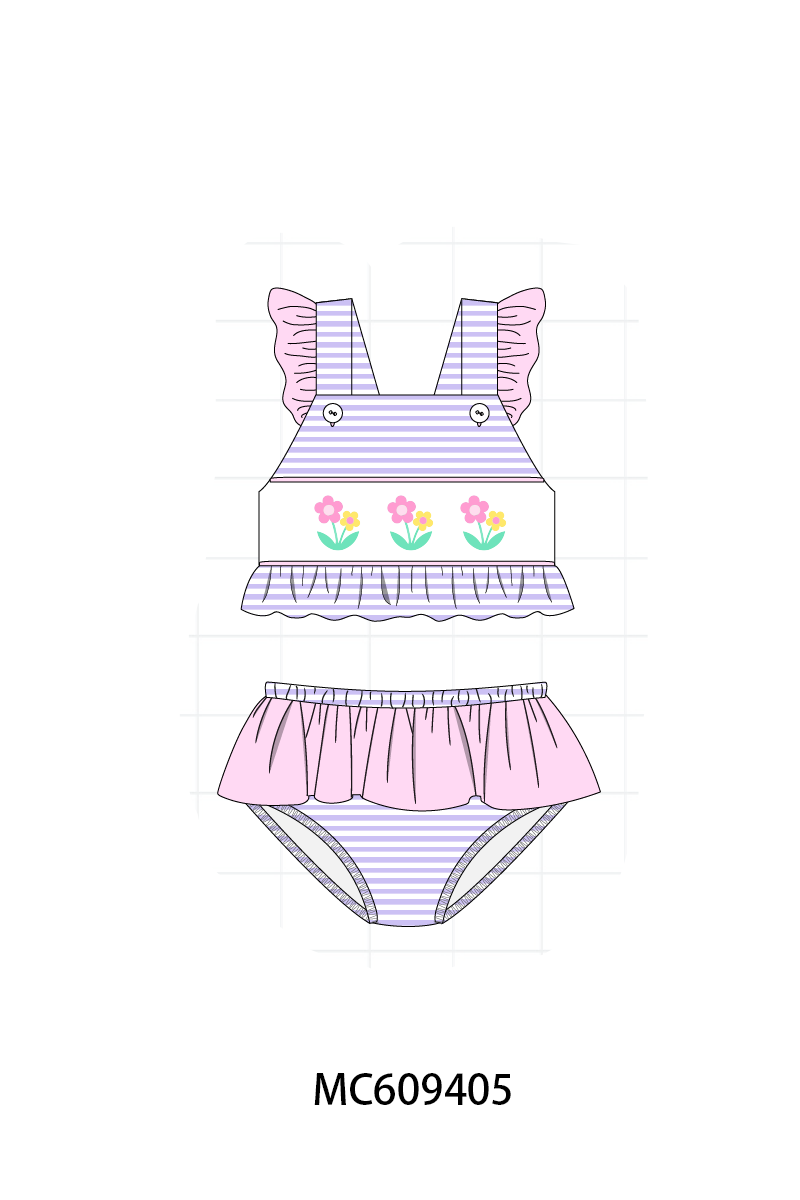 PO36.5 Purple Stripe Floral Embroidery Collection (ETA March)