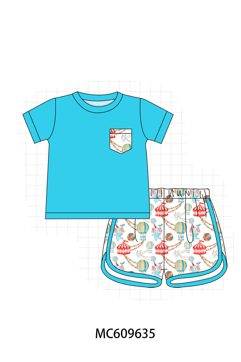 PO37: Blue Circus Elephants Print Collection (ETA March)